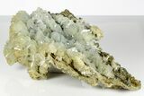Bladed Blue Barite Crystals On Chalcopyrite - Morocco #184328-6